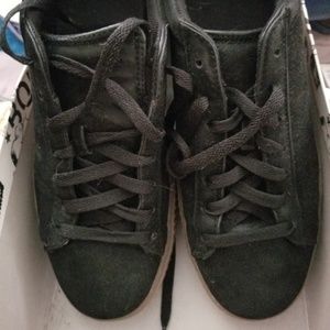 Black suede like sneakers